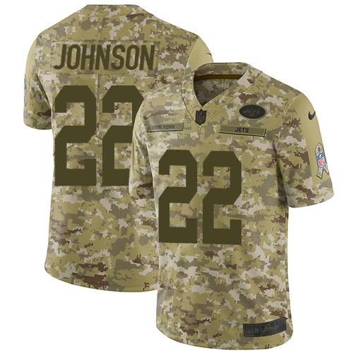 New York Jets #22 Trumaine Johnson Camo Men's Stitched Limited 2018 Salute To Service Jersey Men's