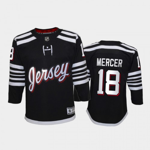 Adidas New Jersey Devils #18 Dawson Mercer Youth 2021-22 Alternate Game Jersey - Black Youth