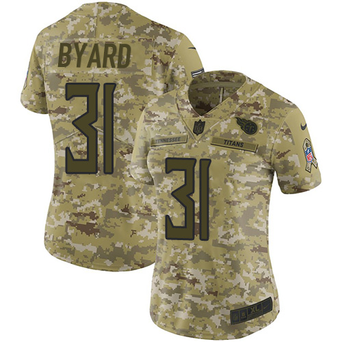 Tennessee Titans #31 Kevin Byard Camo Women's Stitched Limited 2018 Salute to Service Jersey Womens