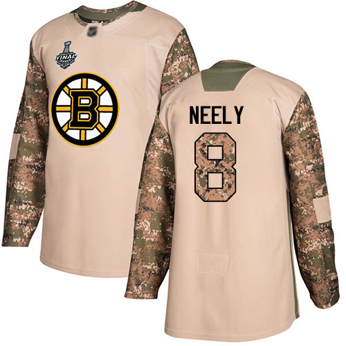 Adidas Boston Bruins #8 Cam Neely Camo Authentic 2017 Veterans Day Stanley Cup Final Bound Stitched Jersey Men's