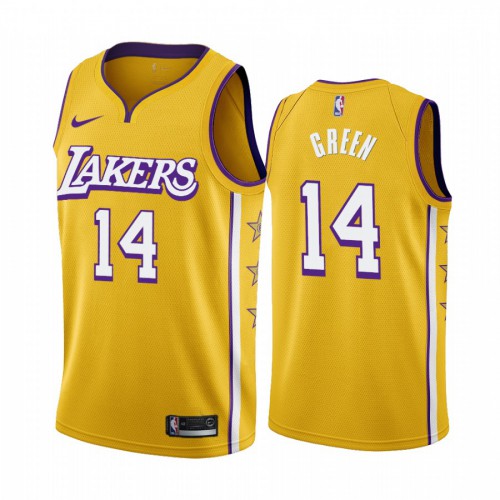 Los Angeles Lakers #14 Danny Green Mens Unveil 2019-20 City Edition Swingman Jersey Yellow Mens