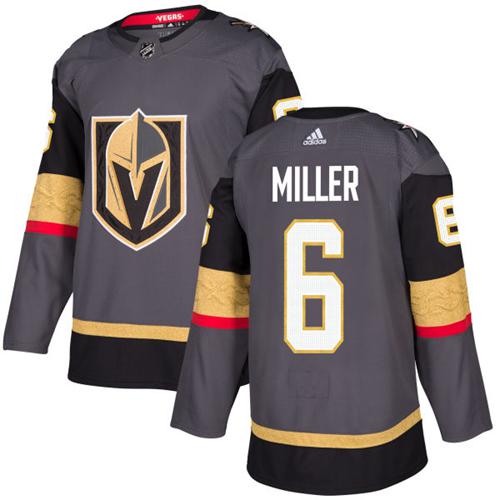 Adidas Golden Vegas Golden Knights #6 Colin Miller Grey Home Authentic Stitched Youth Jersey Youth