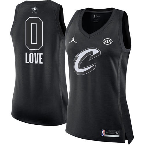 Cleveland Cavaliers #0 Kevin Love Black Womens Jordan Swingman 2018 All-Star Game Jersey Womens