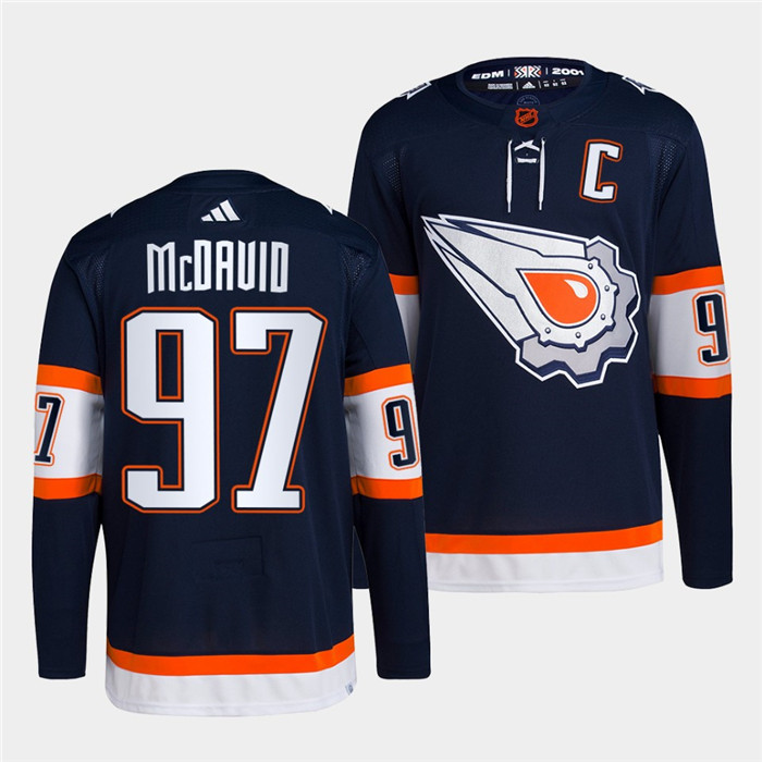 Edmonton Oilers #97 Connor McDavid Men's Adidas Reverse Retro 2.0 Authentic Player Jersey - Navy