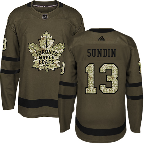 Adidas Maple Toronto Maple Leafs #13 Mats Sundin Green Salute to Service Stitched Youth Jersey Youth