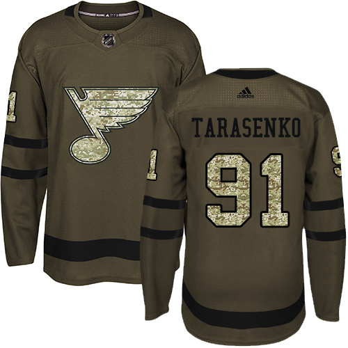 Adidas St. Louis Blues #91 Vladimir Tarasenko Green Salute to Service Stitched Jersey Men's
