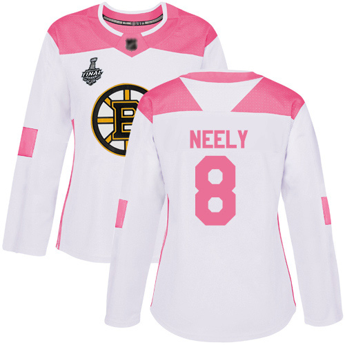 Adidas Boston Bruins #8 Cam Neely White/Pink Authentic Fashion Stanley Cup Final Bound Women's Stitched Jersey Womens