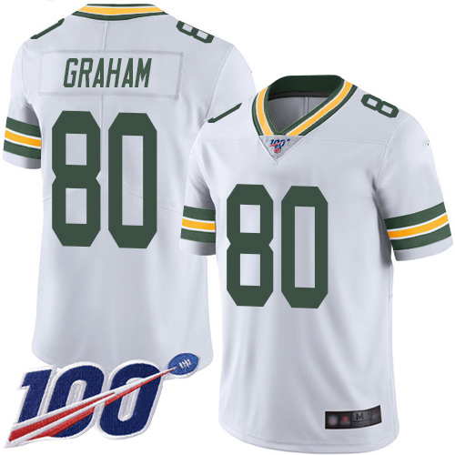 Green Bay Packers #80 Jimmy Graham White Men's Stitched 100th Season Vapor Limited Jersey Men's