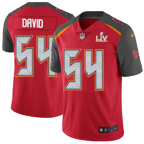 Buccaneers #54 Lavonte David Red Team Color Youth Super Bowl LV Bound Stitched Vapor Untouchable Limited Jersey