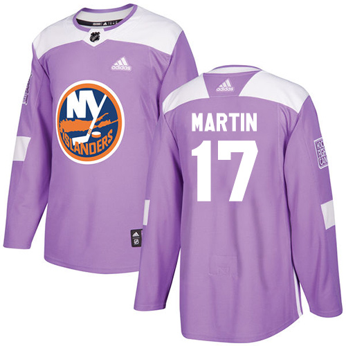 Adidas New York Islanders #17 Matt Martin Purple Authentic Fights Cancer Stitched Jersey Men's