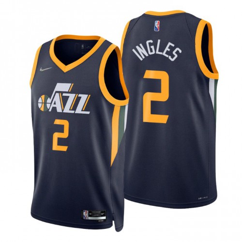 Utah Jazz #2 Joe Ingles Navy Mens 2021-22 75th Anniversary Diamond Swingman Jersey - Icon Edition Mens