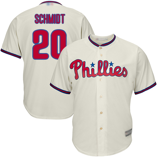 Philadelphia Phillies #20 Mike Schmidt Cream Cool Base Stitched Youth Jersey Youth