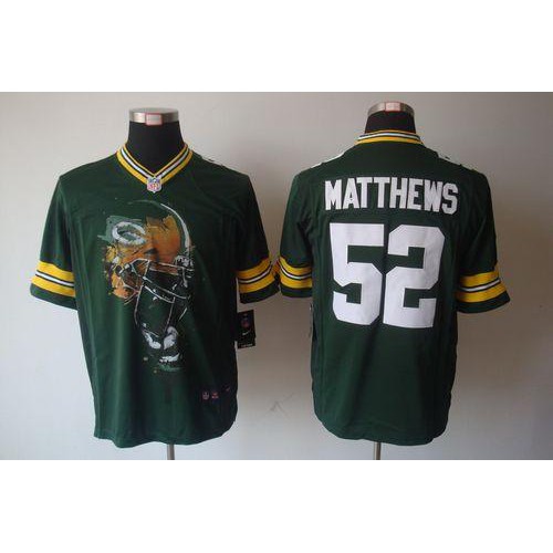 Green Bay Packers #52 Clay Matthews Green Team Color Men's Stitched Helmet Tri-Blend Limited Jersey Men's