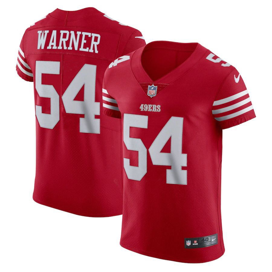 San Francisco 49ers #54 Fred Warner Scarlet Men's 2022-23 Authentic Stitched Vapor Untouchable Elite Jersey