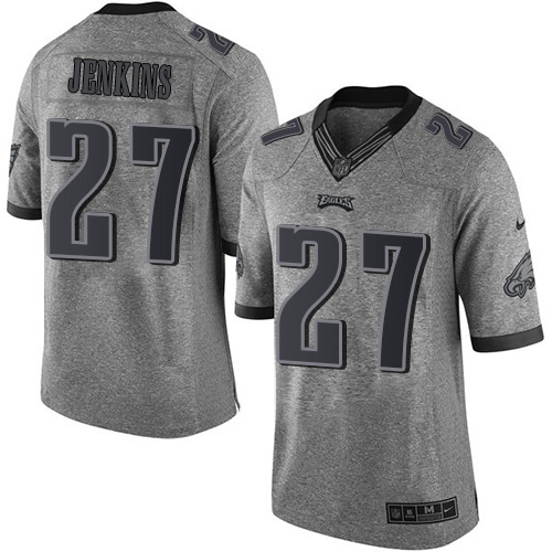 Philadelphia Eagles #27 Malcolm Jenkins Gray Men's Stitched Limited Gridiron Gray Jersey Men's