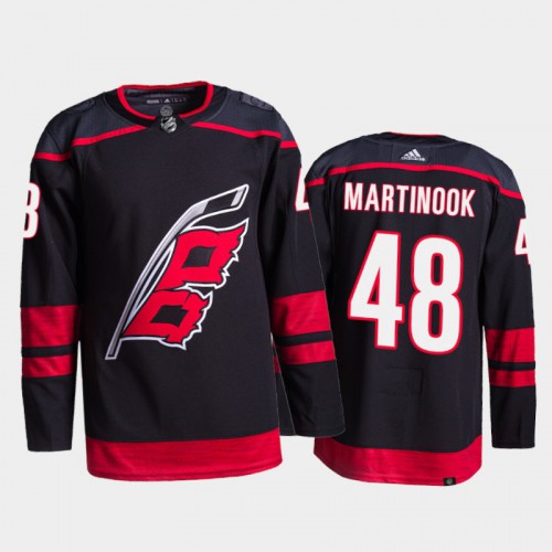 Adidas Carolina Hurricanes #48 Jordan Martinook Men's 2021-22 Alternate Authentic Jersey - Black Men's