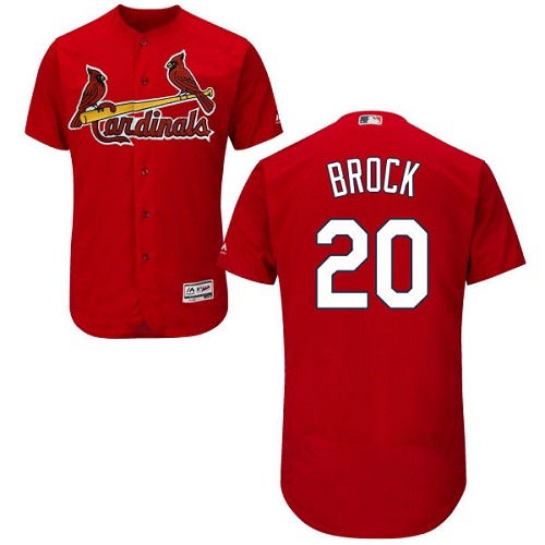St.Louis Cardinals #20 Lou Brock Red Flexbase Authentic Collection Stitched Jersey Men's