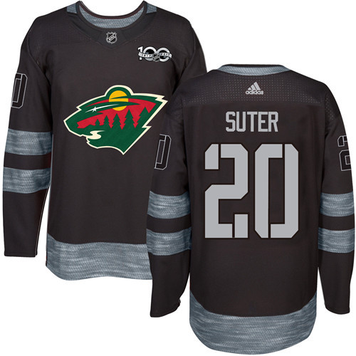 Adidas Minnesota Wild #20 Ryan Suter Black 1917-2017 100th Anniversary Stitched Jersey Men's