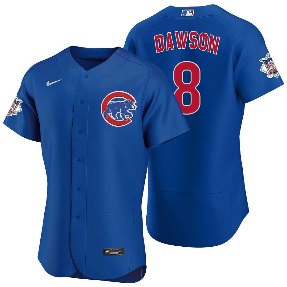 Men's Chicago Cubs#8 Andre Dawson Alternate Flex Base Jersey