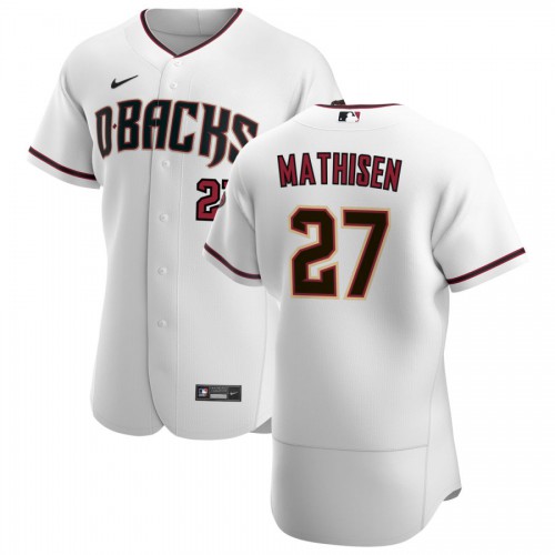 Arizona Arizona Diamondbacks #27 Wyatt Mathisen Men's White Crimson Authentic Home Team Jersey Men's