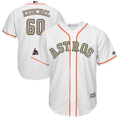 Houston Astros #60 Dallas Keuchel White 2018 Gold Program Cool Base Stitched Youth Jersey Youth