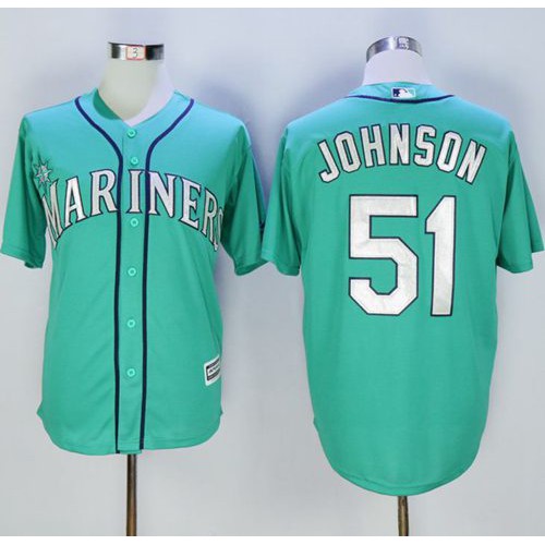 Seattle Mariners #51 Randy Johnson Green New Cool Base Stitched Jersey Men's