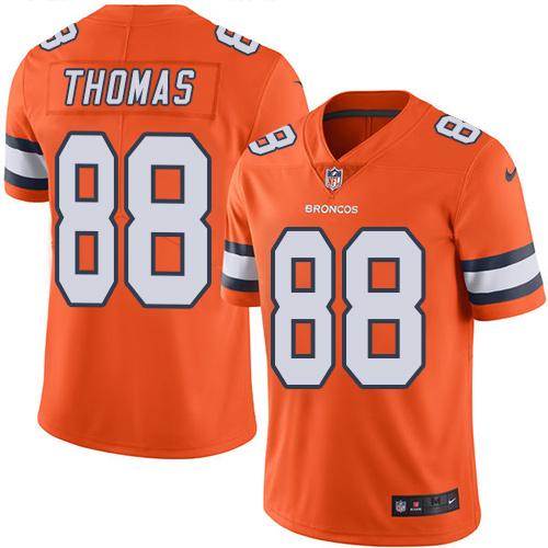Denver Broncos #88 Demaryius Thomas Orange Men's Stitched Limited Rush Jersey Men's