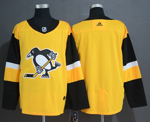 Adidas Penguins Blank Gold Alternate Authentic Stitched Jersey