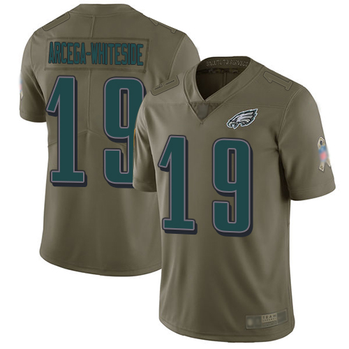 Philadelphia Eagles #19 JJ Arcega-Whiteside Olive Youth Stitched Limited 2017 Salute to Service Jersey Youth