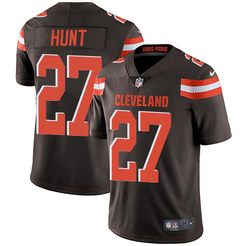 Cleveland Browns #27 Kareem Hunt Brown Team Color Men's Stitched Vapor Untouchable Limited Jersey Men's