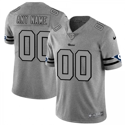 Los Angeles Rams Custom Men's Gray Gridiron II Vapor Untouchable Limited Jersey