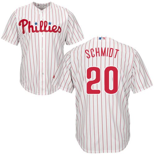 Philadelphia Phillies #20 Mike Schmidt White(Red Strip) New Cool Base Stitched Jersey Men's