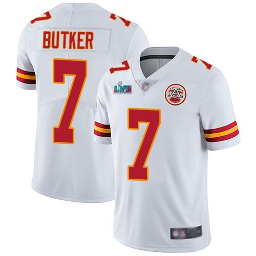 Chiefs #7 Harrison Butker White Super Bowl LVII Patch Youth Stitched Vapor Untouchable Limited Jersey