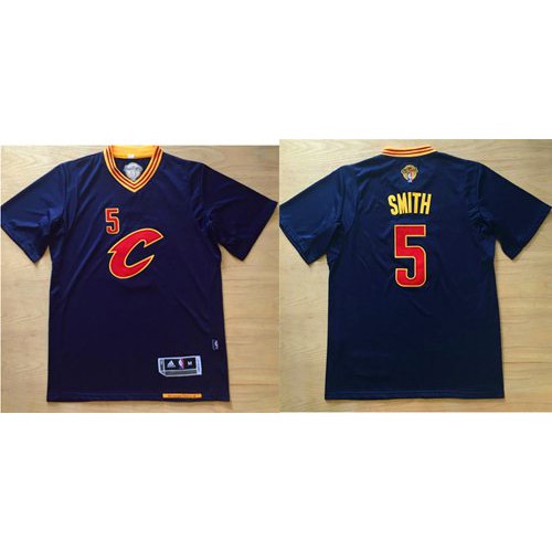Cleveland Cavaliers #5 J.R. Smith Navy Blue Short Sleeve C Stitched Jersey Mens