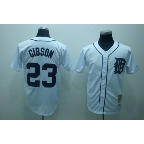 Mitchell and Ness 1984 Detroit Tigers #23 Kirk Gibson Stitched White Throwback Jersey Men's