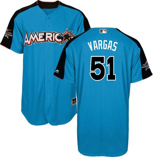 Kansas City Royals #51 Jason Vargas Blue 2017 All-Star American League Stitched Jersey Men's