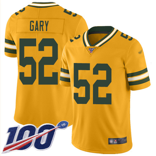 Green Bay Packers #52 Rashan Gary Gold Men's Stitched Limited Inverted Legend 100th Season Jersey Men's