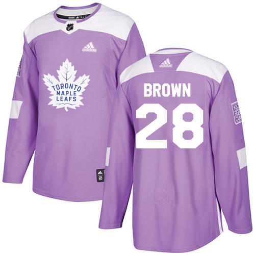 Adidas Maple Toronto Maple Leafs #28 Connor Brown Purple Authentic Fights Cancer Stitched Jersey Men's