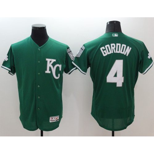 Kansas City Royals #4 Alex Gordon Green Celtic Flexbase Authentic Collection Stitched Jersey Men's