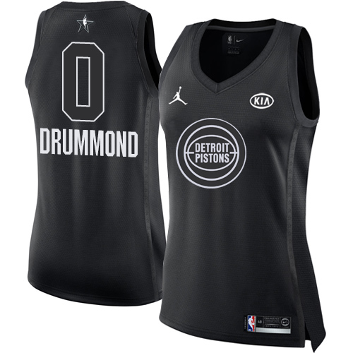 Detroit Pistons #0 Andre Drummond Black Womens Jordan Swingman 2018 All-Star Game Jersey Womens