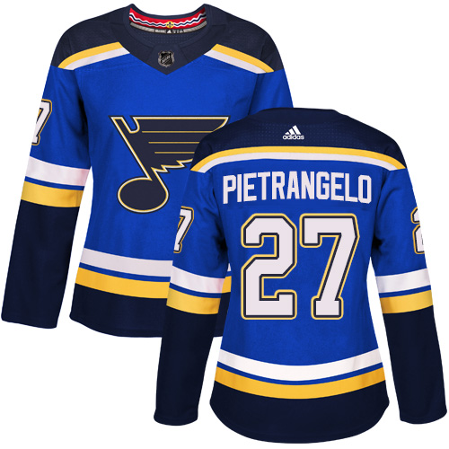 Adidas St. Louis Blues #27 Alex Pietrangelo Blue Home Authentic Women's Stitched Jersey Womens