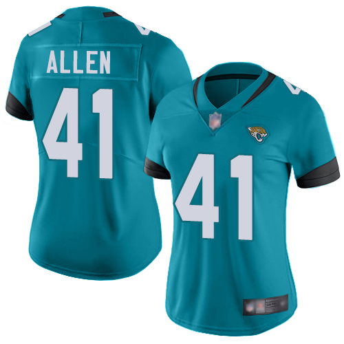 Jaguars #41 Josh Allen Teal Green Alternate Women's Stitched Vapor Untouchable Limited Jersey
