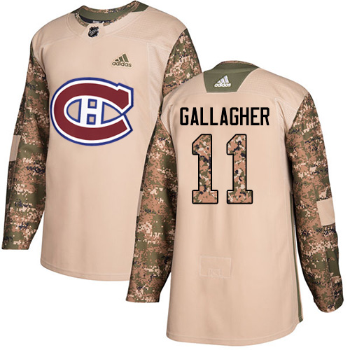 Adidas Montreal Canadiens #11 Brendan Gallagher Camo Authentic 2017 Veterans Day Stitched Jersey Men's