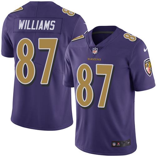 Baltimore Ravens #87 Maxx Williams Purple Men's Stitched Limited Rush Jersey Men's