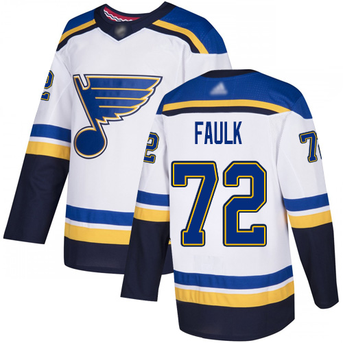 Adidas St. Louis Blues #72 Justin Faulk White Road Authentic Stitched Jersey Men's