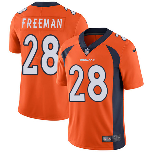 Denver Broncos #28 Royce Freeman Orange Team Color Youth Stitched Vapor Untouchable Limited Jersey Youth