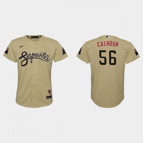 Arizona Arizona Diamondbacks #56 Kole Calhoun Youth 2021 City Connect Jersey Gold Youth