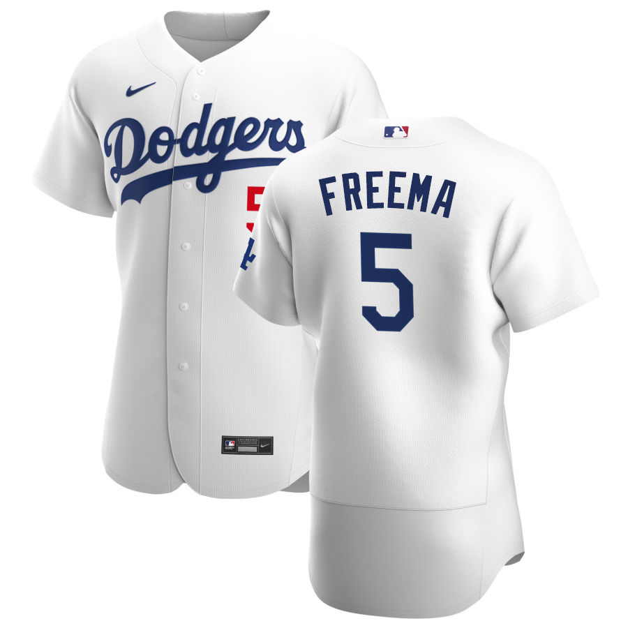 Los Angeles Dodgers #5 Freddie Freeman Men's White Home 2020 Authentic Player Jersey