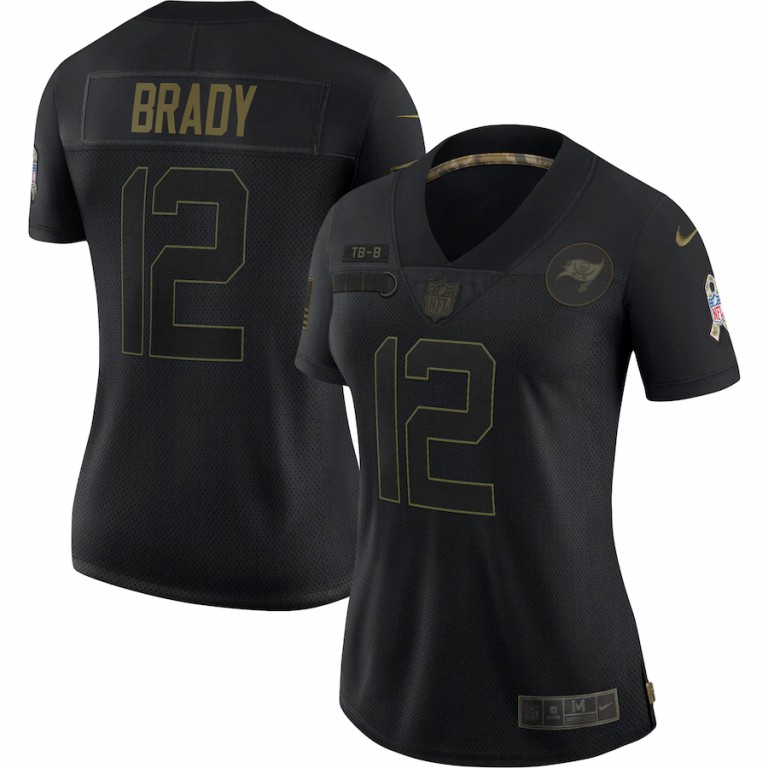 Tampa Bay Buccaneers #12 Tom Brady Women's 2020 Salute To Service Limited Jersey Black