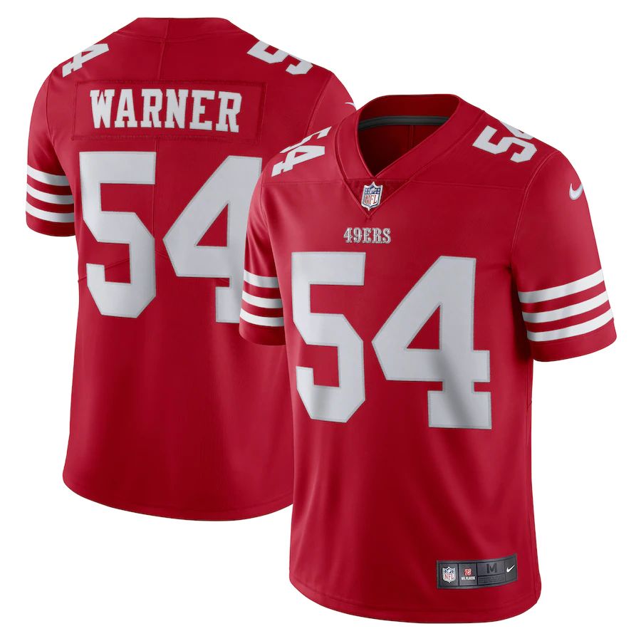 San Francisco 49ers #54 Fred Warner Scarlet Men's 2022-23 Limited Stitched Vapor Untouchable Jersey